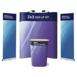 Comet 2x3 + Mini Pop-up Counter + 2 x Zeta Banner Stands - Display Kit